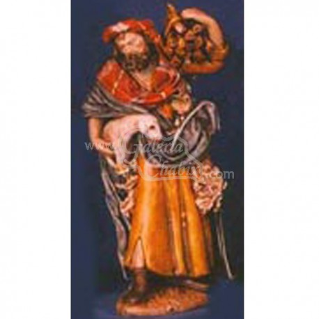 Pastor con leña y cordero