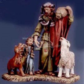 Pastor con saco y niño 