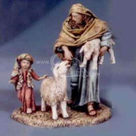 Pastor y niño con corderos 1