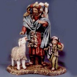 Pastor y niño con corderos 3