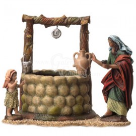Pastora y niño en pozo