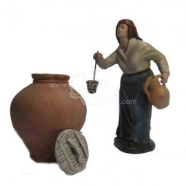 Mujer con vasijas de agua