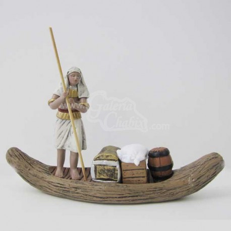 Egipcio en canoa